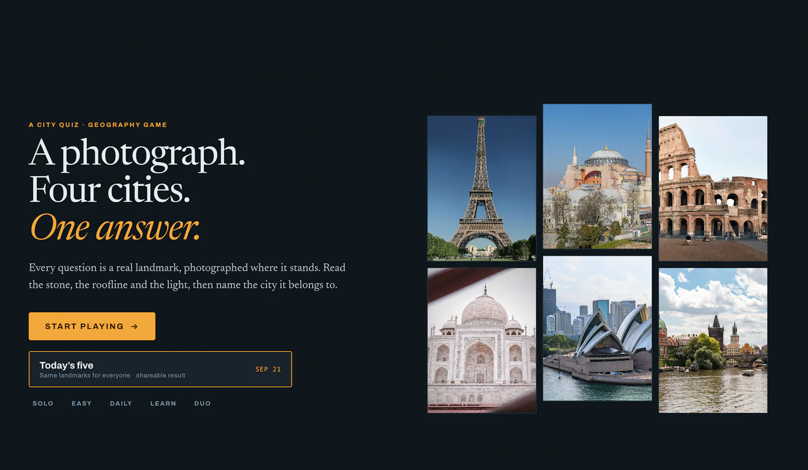 Spot the City — Landmark Quiz screenshot 1