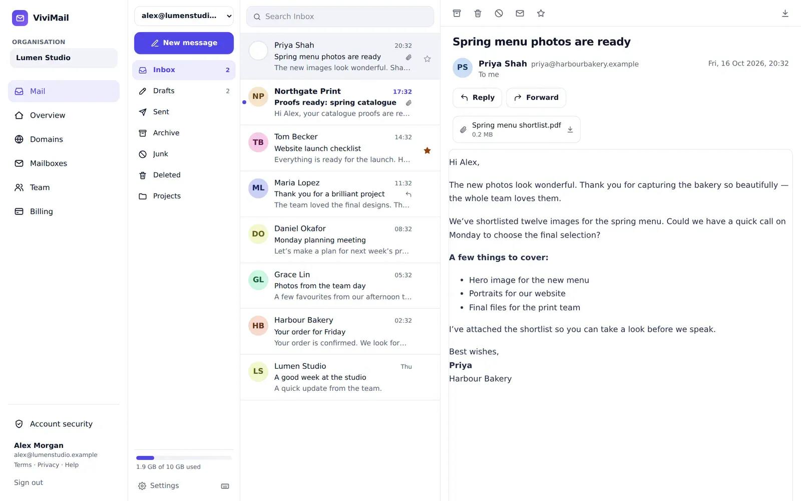ViviMail screenshot 2
