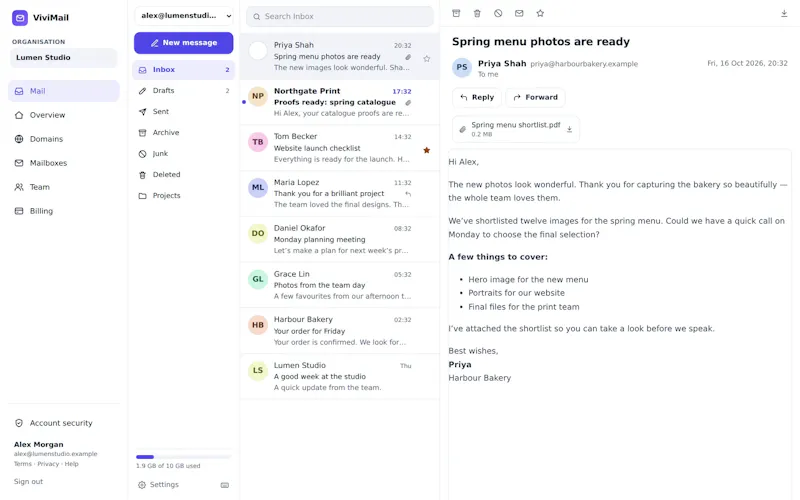 ViviMail screenshot 2
