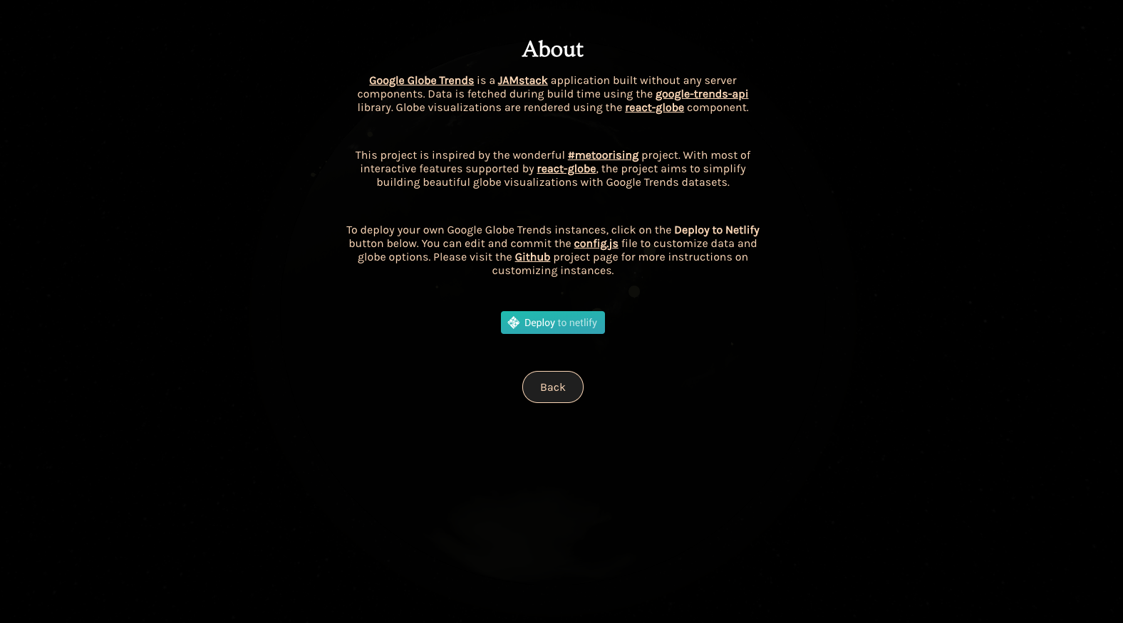 Google Globe Trends gallery image