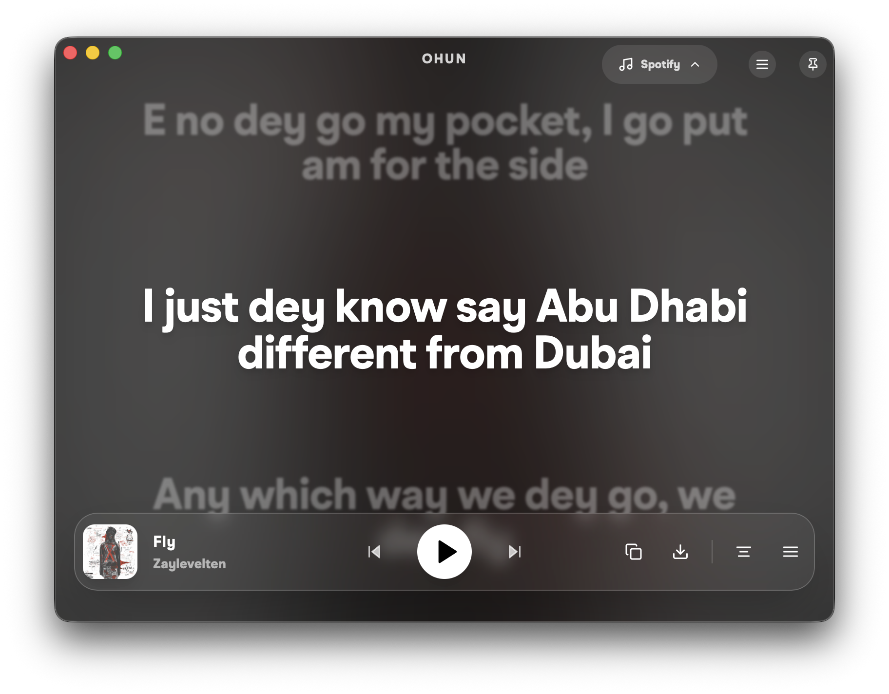 Ohun — Lyrics in sync - Screenshot 3 showing product features and functionality