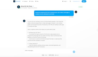 Online Kimi k2 AI gallery image