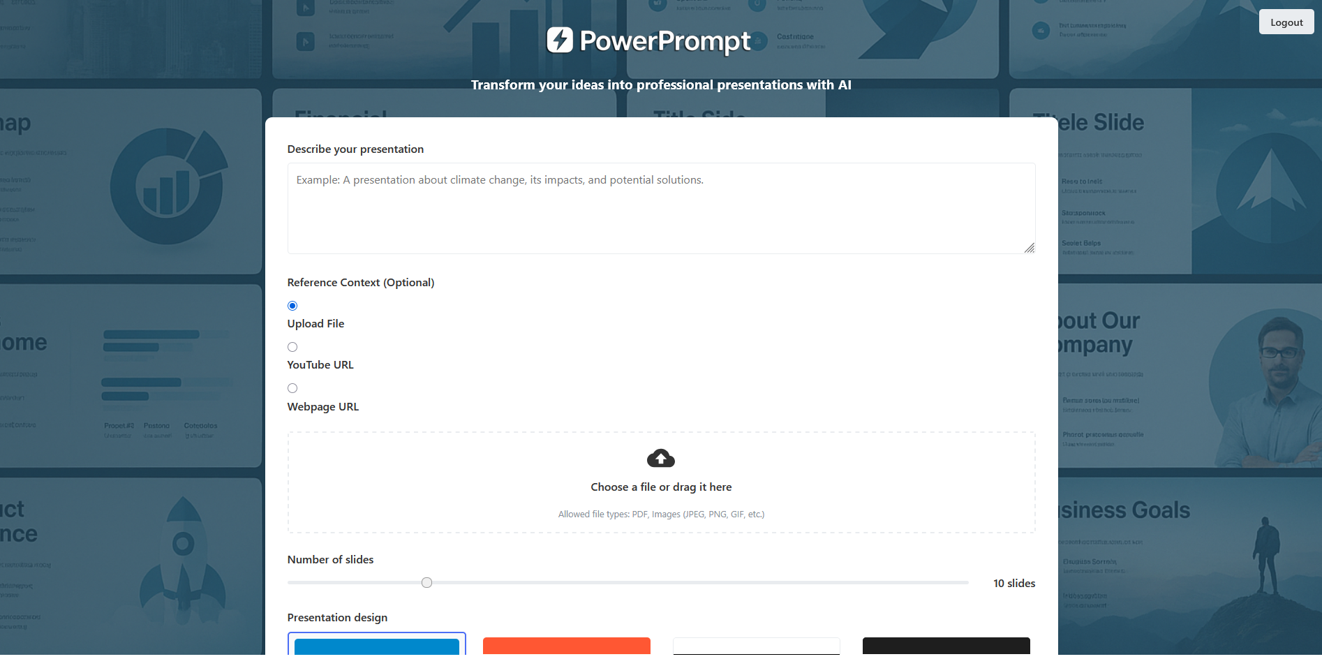 Media PowerPrompt - Mengubah idea anda menjadi persembahan profesional dengan AI 4