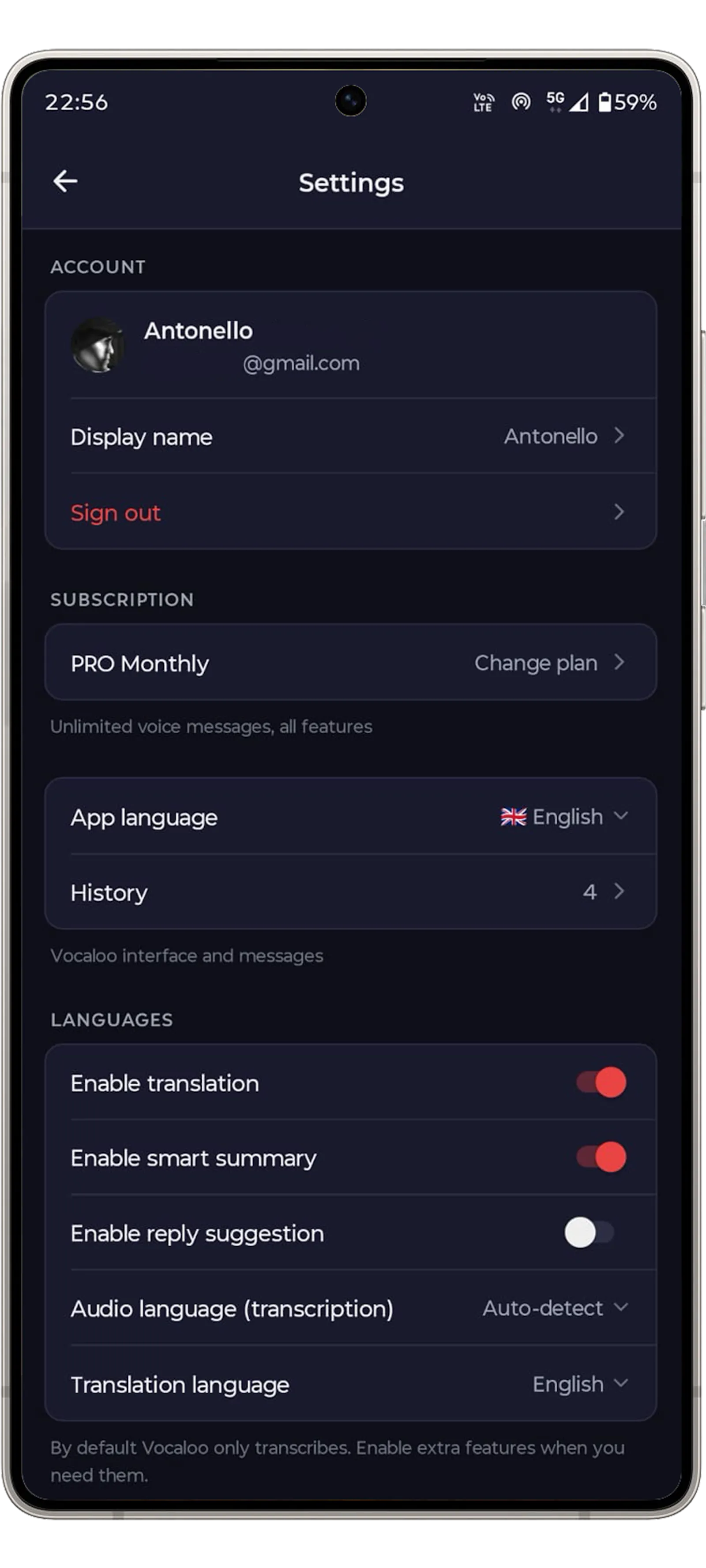 Vocaloo: Voice to Text & Translate screenshot 4