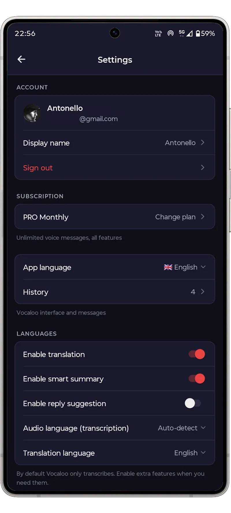 Vocaloo: Voice to Text & Translate screenshot 4