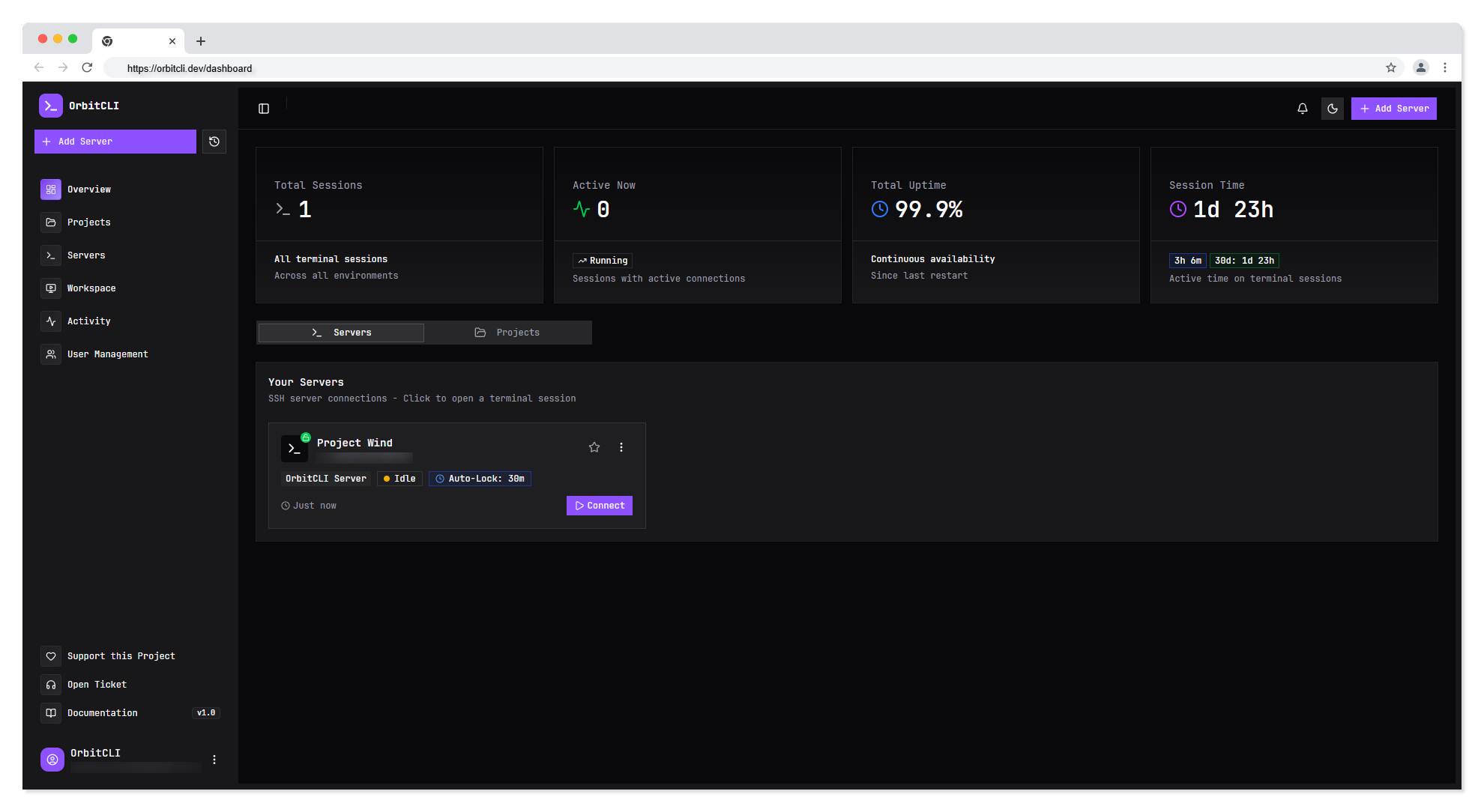 OrbitCLI - Screenshot 2 showing product features and functionality