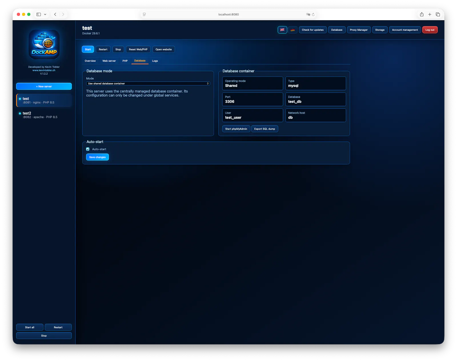 DockAMP Webstack Manager for Docker screenshot 7