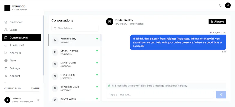Webhood Sales AI screenshot 5