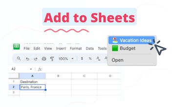 Add to Sheets Chrome extension gallery image