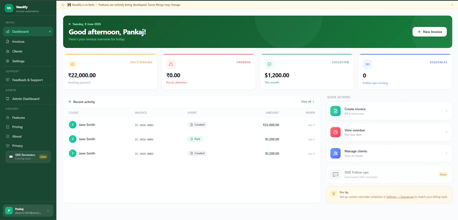 vasulify: Automated Invoicing screenshot 2