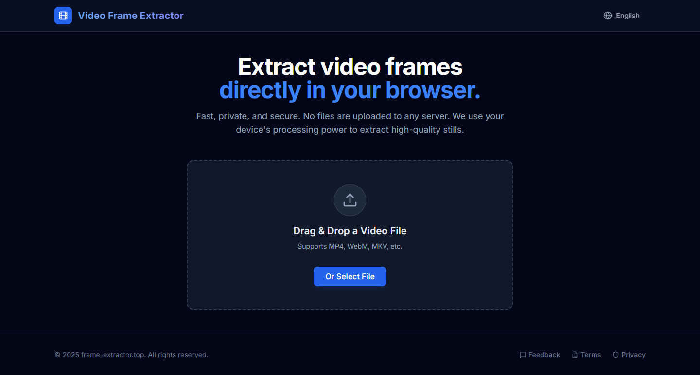 Frame-Extractor.top - Main product screenshot demonstrating key features and user interface