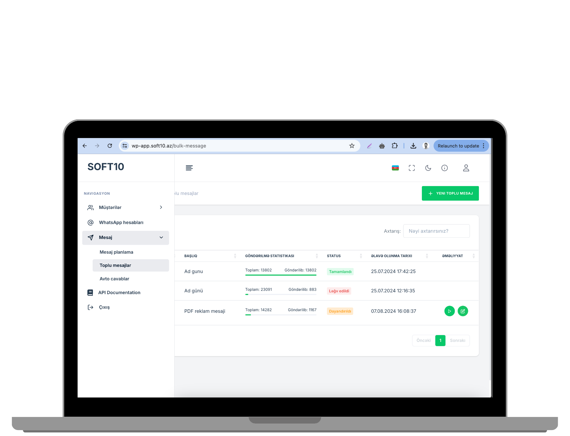 API Soft10 WhatsApp et expéditeur en vrac media 3