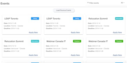 Events PWA created with Ionic React gallery image