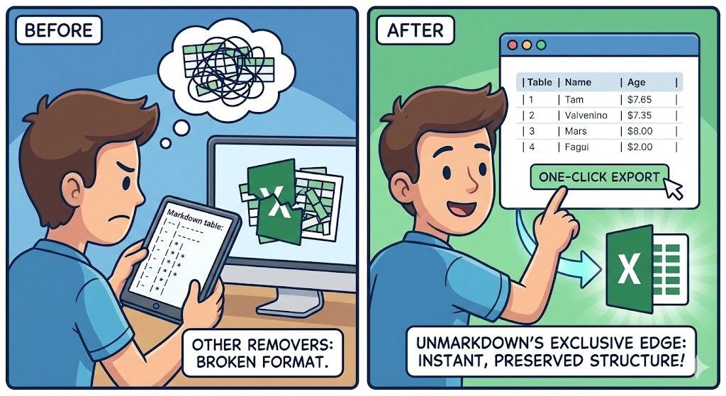 Unmarkdown - Markdown Remover - Main product screenshot demonstrating key features and user interface