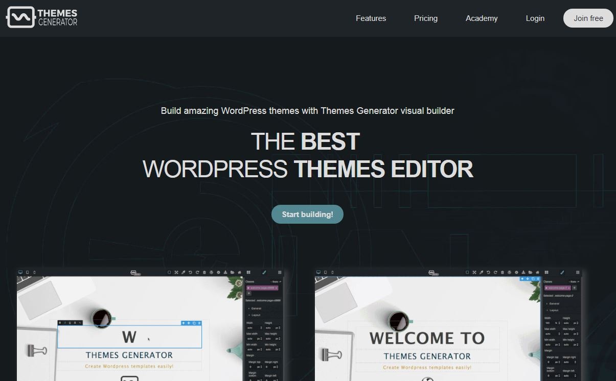 WordPress Themes Generator gallery image