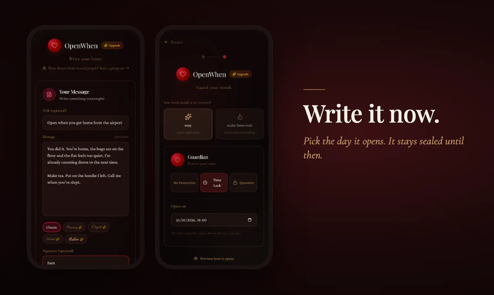 OpenWhen screenshot 3