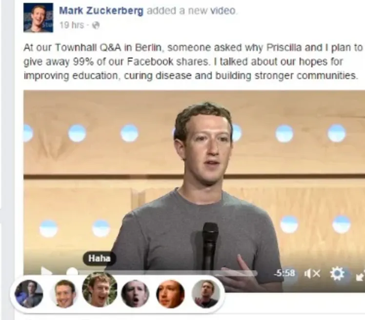 Zuckerberg Facebook Reactions