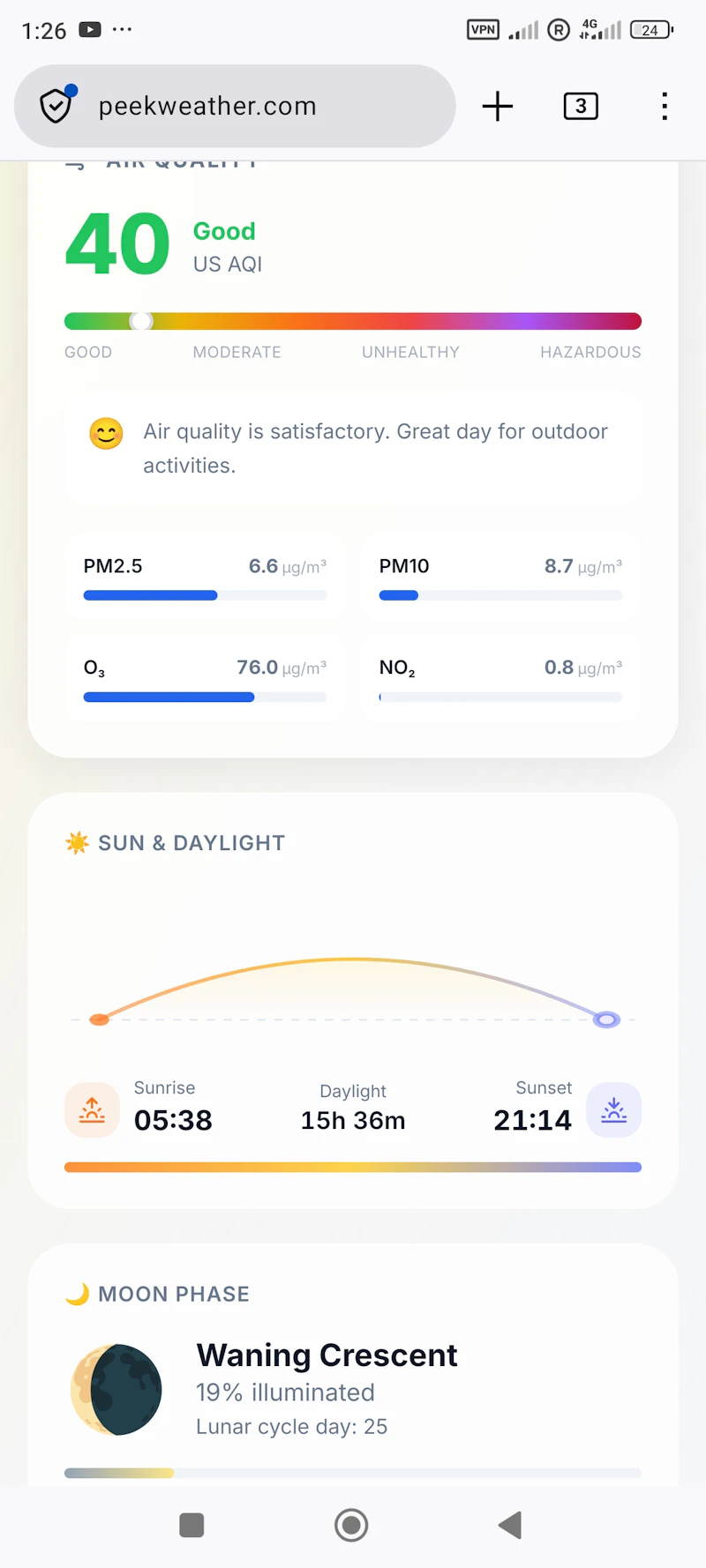 PeekWeather screenshot 1