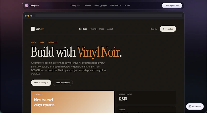 Free DESIGN.md library + UX / UI Lexicon screenshot 5