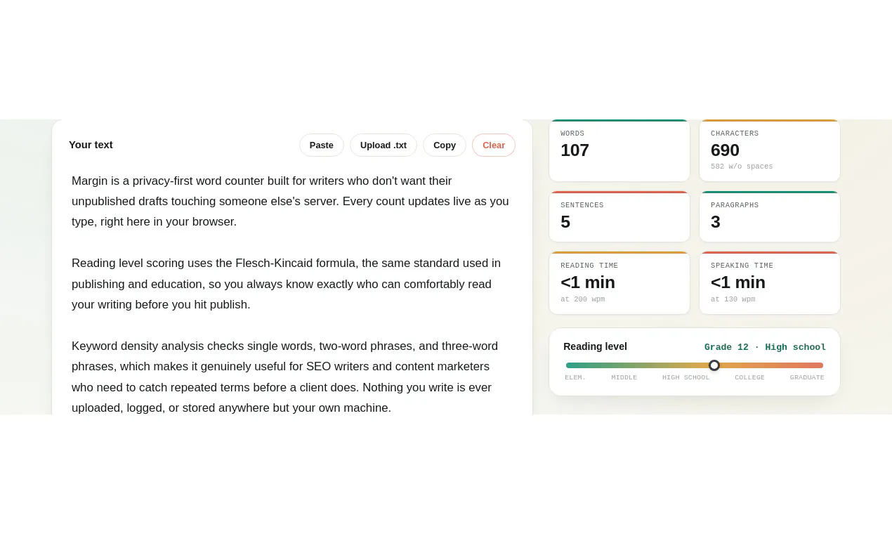 Word Counter, Reading Level  gallery image