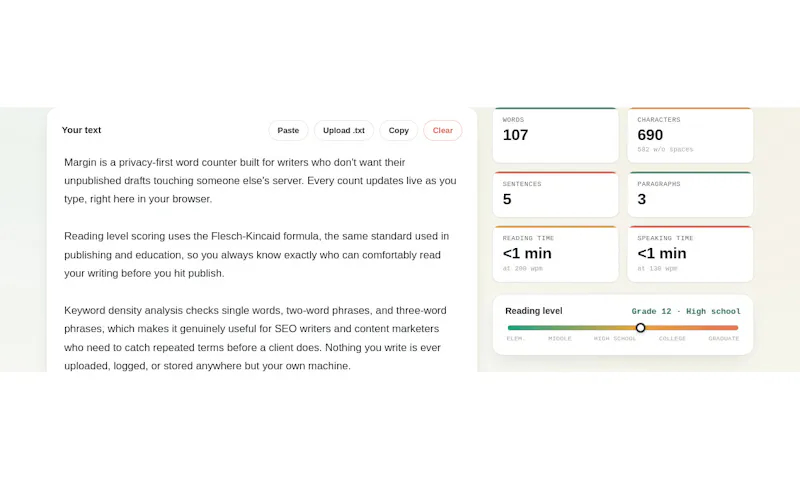 Word Counter, Reading Level  screenshot 5