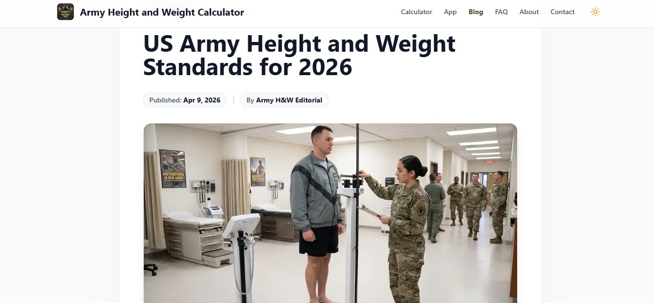 Army Height and Weight Calculator gallery image