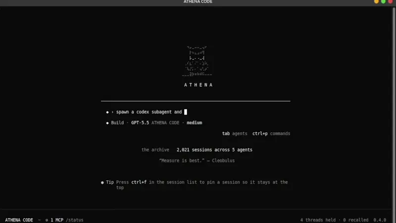 Athena Code screenshot 1 (video preview)