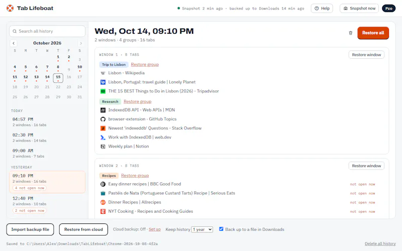 Tab Lifeboat screenshot 3