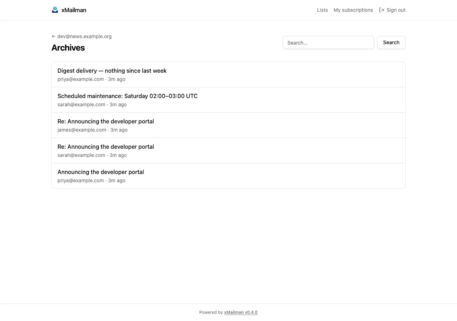 xMailman screenshot 2