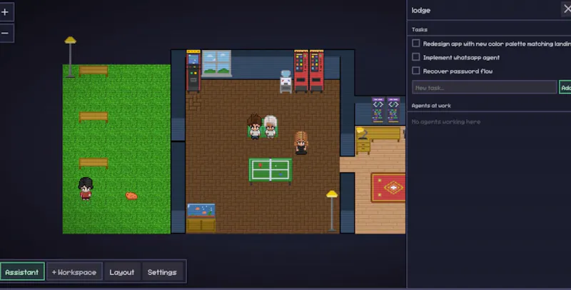 Pixel Agents working in a pixel office screenshot 1