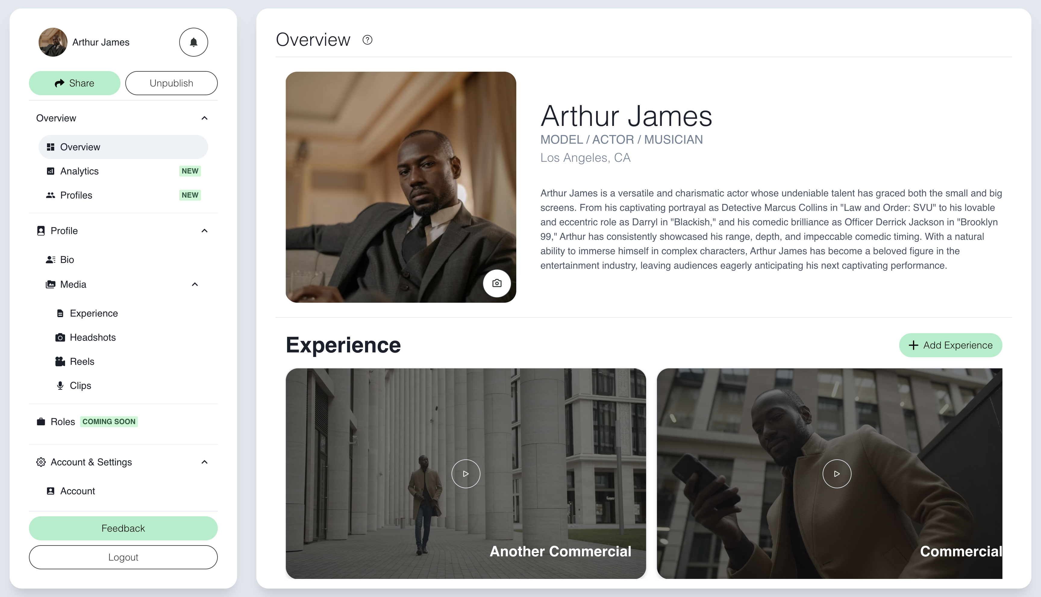 startuptile Slate-Modern talent profiles for professional artists