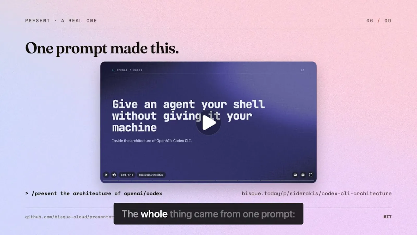 Bisque /present skill screenshot 1 (video preview)