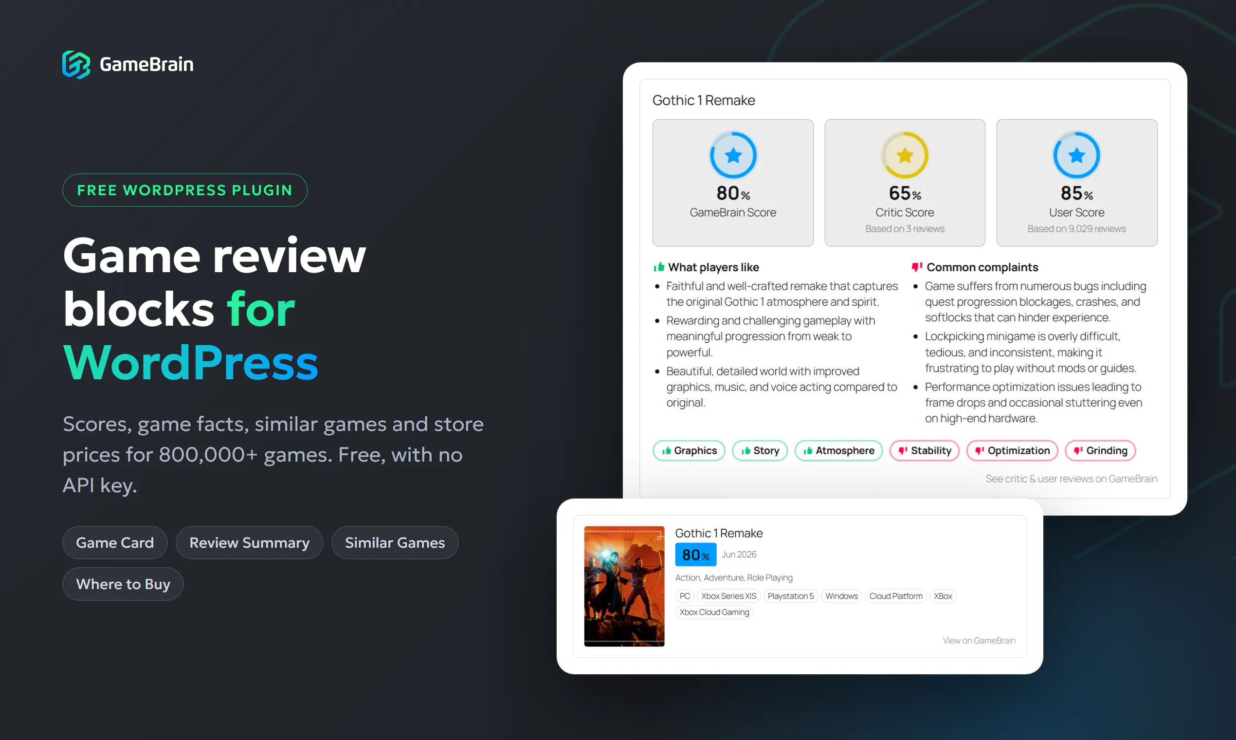 GameBrain for WordPress gallery image