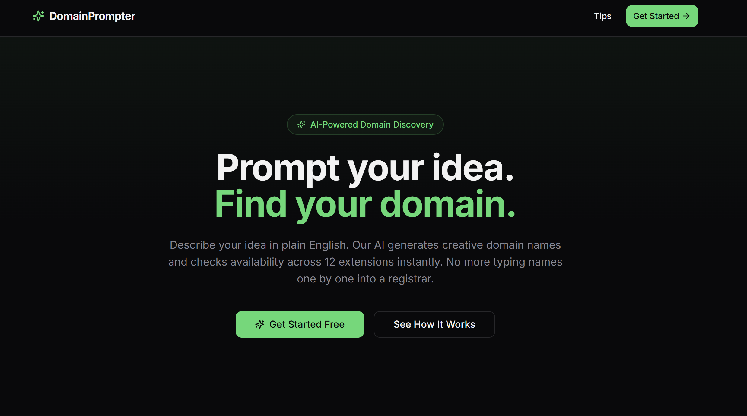 DomainPrompter - Main product screenshot demonstrating key features and user interface