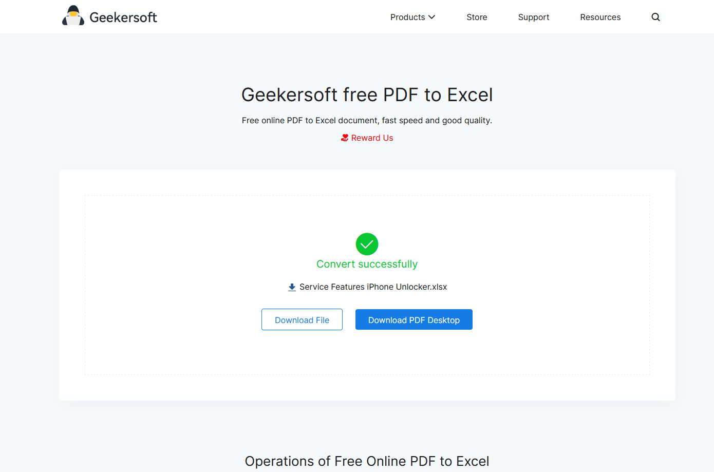 Geekersoft free PDF to Excel gallery image