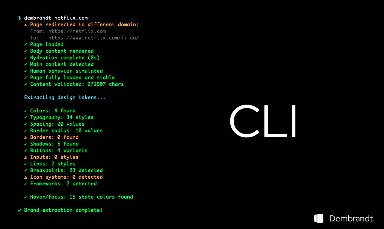 Dembrandt: Pulls website design tokens into standard W3C DTCG JSON ...