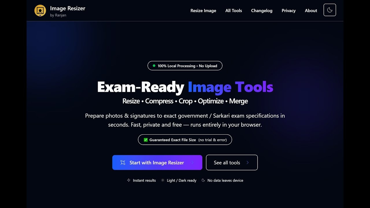 Sarkari Exam Image Tools