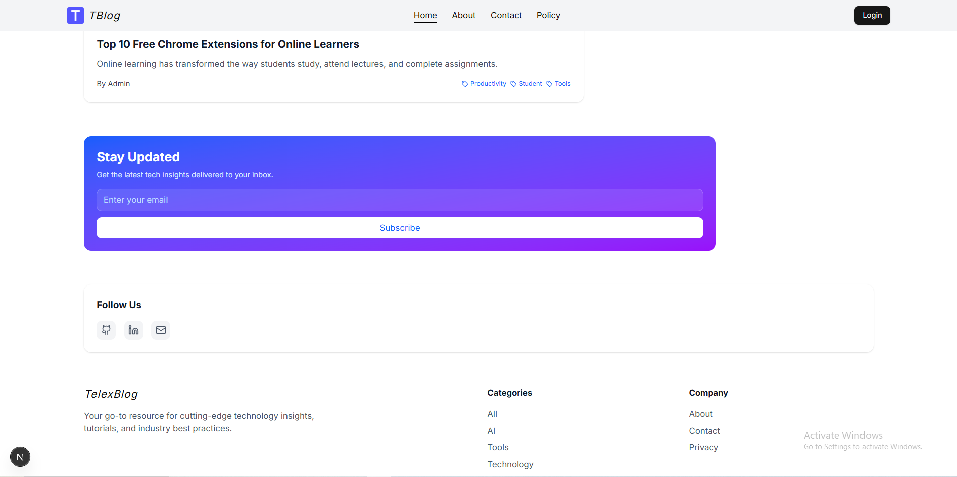 Telex Blog Starter Kit - Screenshot 4 showing product features and functionality