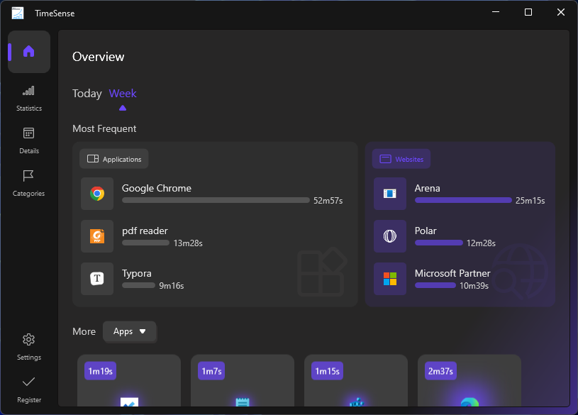 TimeSense - Main product screenshot demonstrating key features and user interface