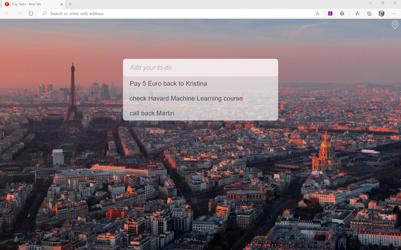 Tiny Tasks - New Tab Browser Extension gallery image
