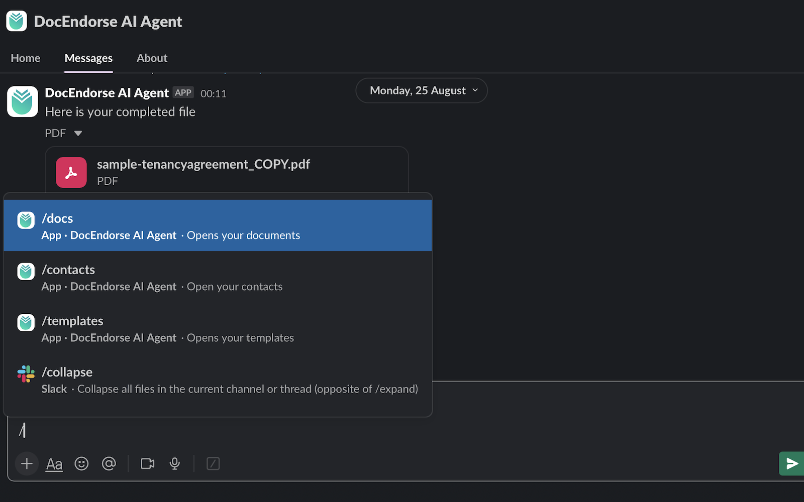 DocEndorse AI Agent For Slack gallery image