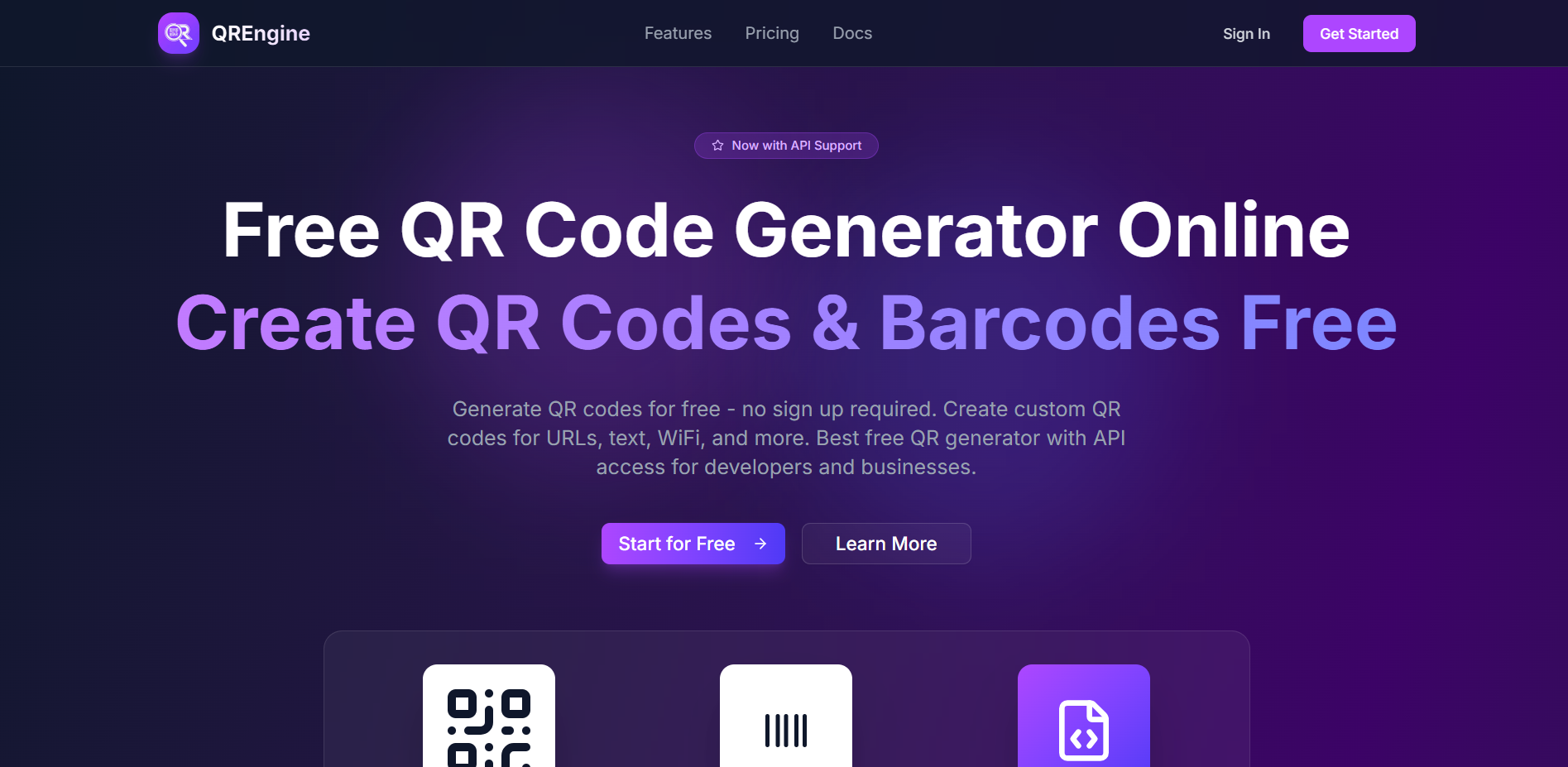 QREngine - Main product screenshot demonstrating key features and user interface