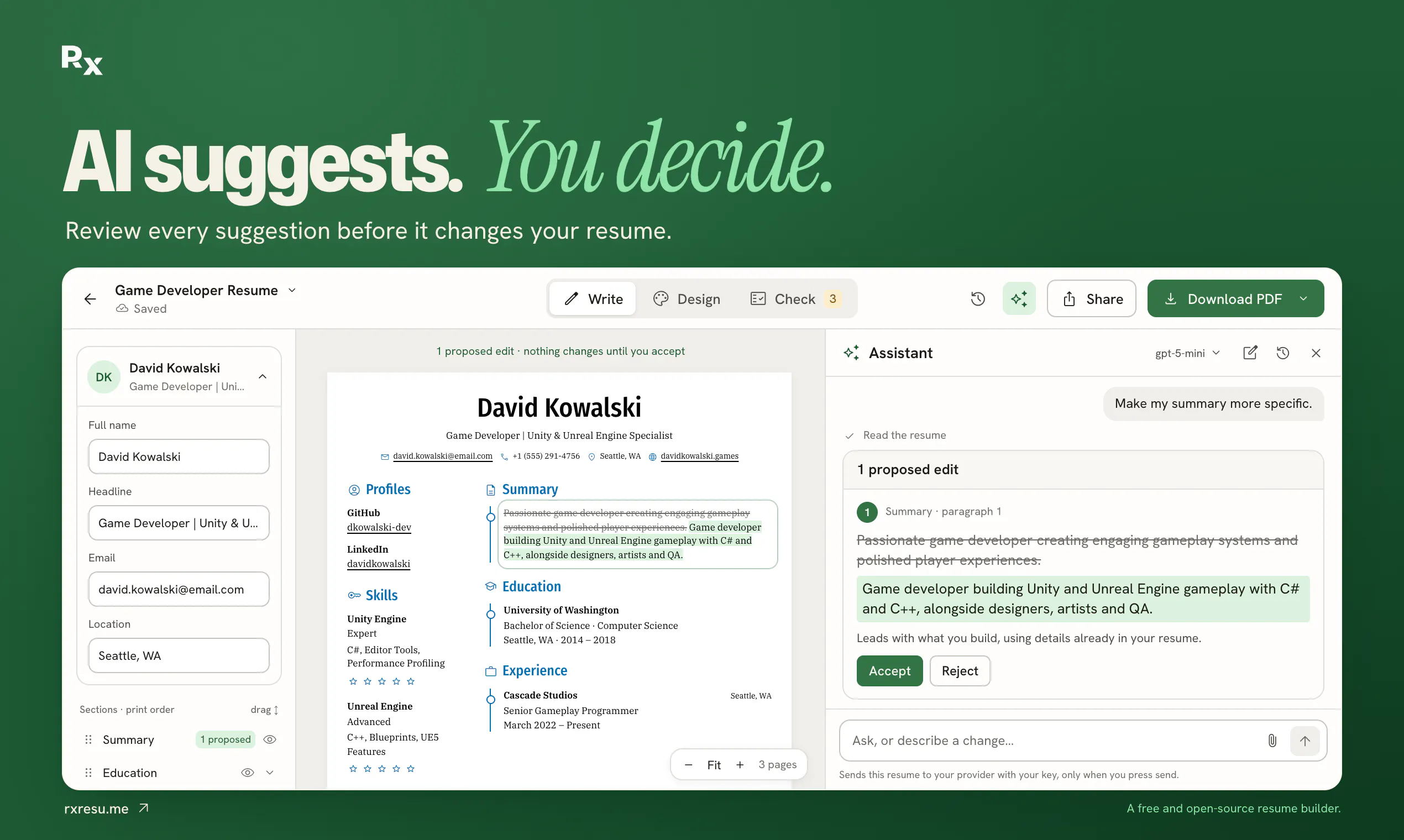 Reactive Resume v6 screenshot 2
