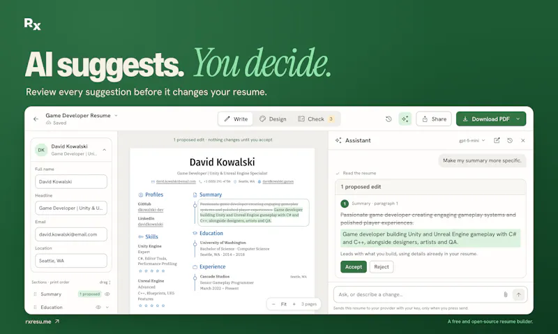 Reactive Resume v6 screenshot 3
