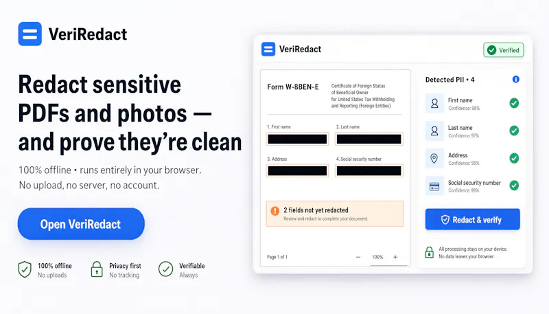 VeriRedact screenshot 1