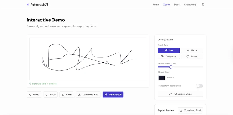AutographJS screenshot 3