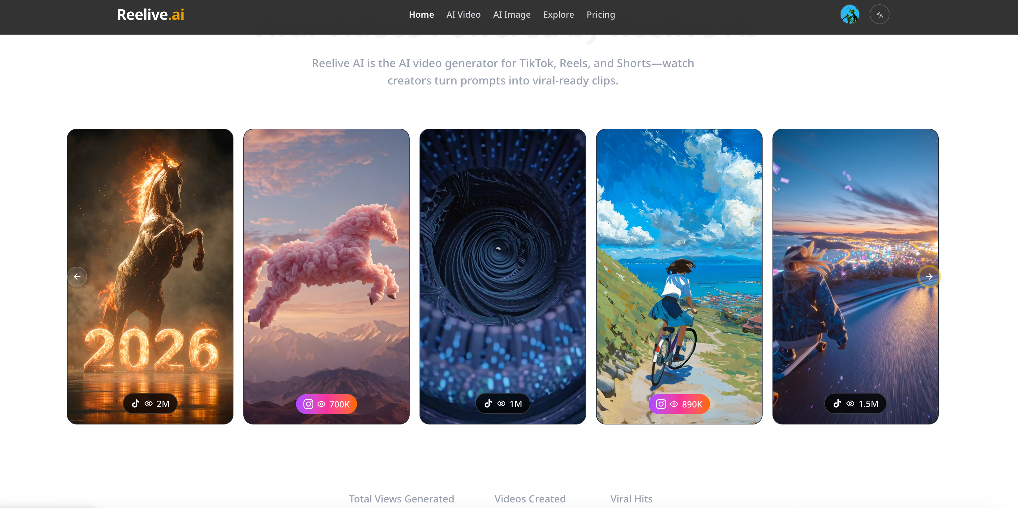 Reelive.ai - Screenshot 3 showing product features and functionality