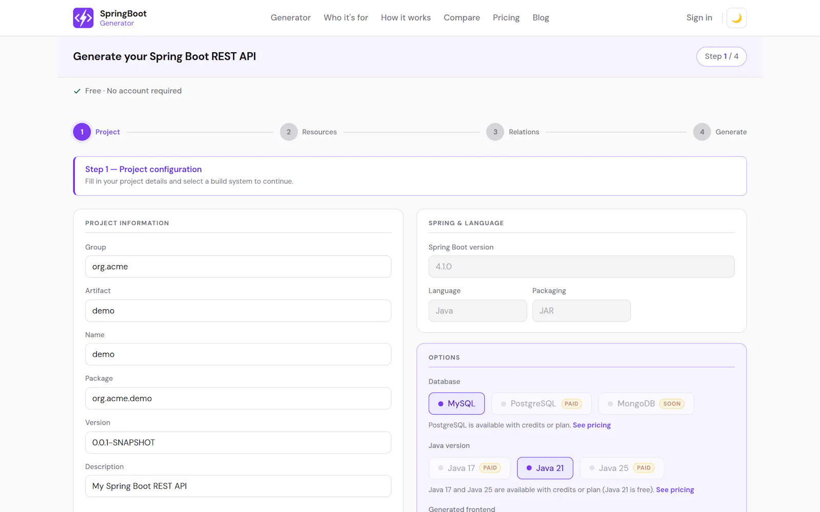 SpringBoot Generator screenshot 3