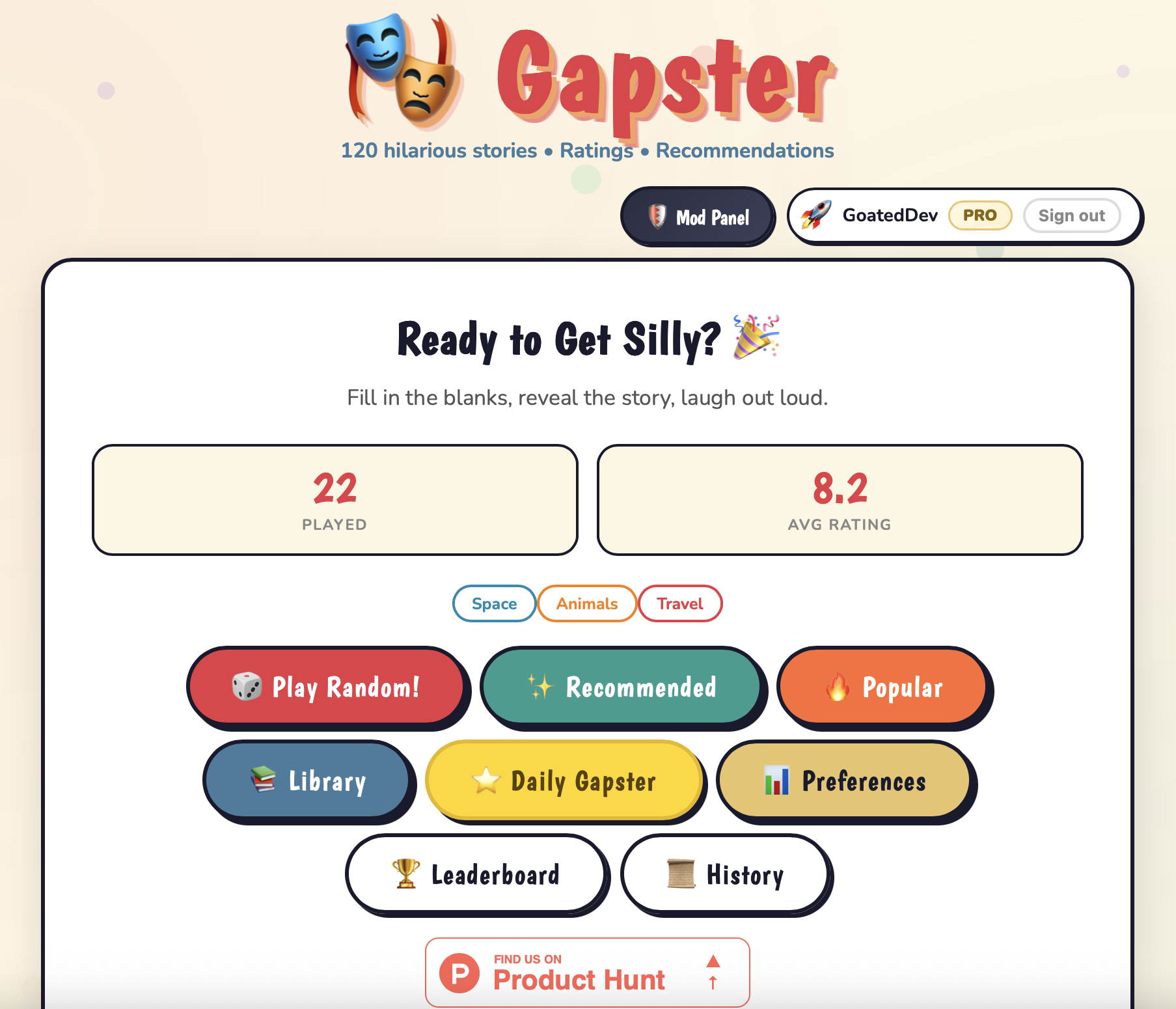 Gapster - Main product screenshot demonstrating key features and user interface