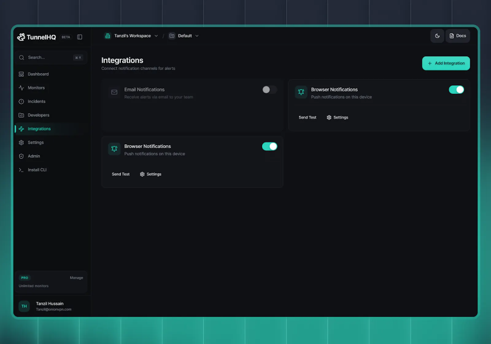 TunnelHQ screenshot 2